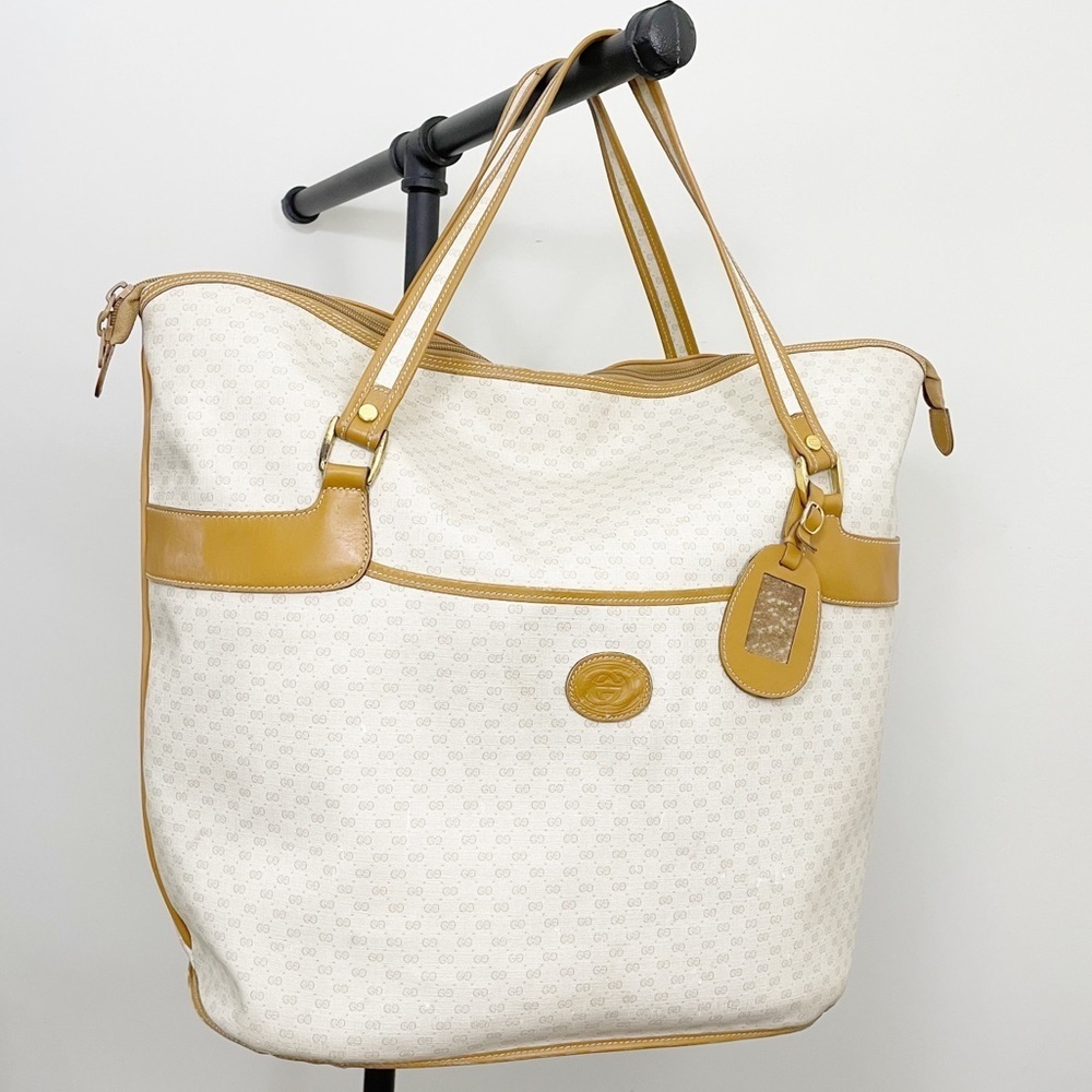 Gucci 70s Weekender Large Bag Micro Monogram Cream Tan